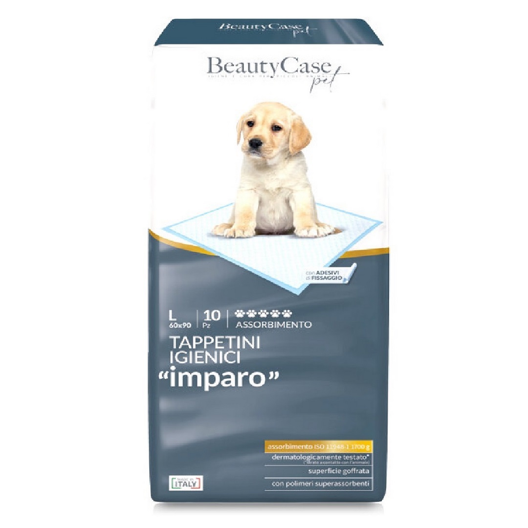 Tappetini igienici per cani con adesivi di fissaggio BEAUTY CASE PET 60x90 taglia L, 10 pz