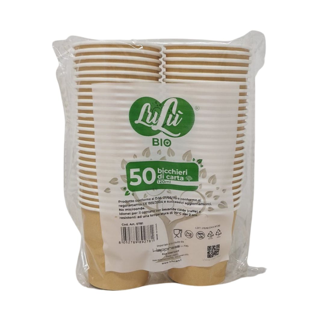 Bicchieri caffè in carta PRIMO colore beige 120 ml, 50 pz