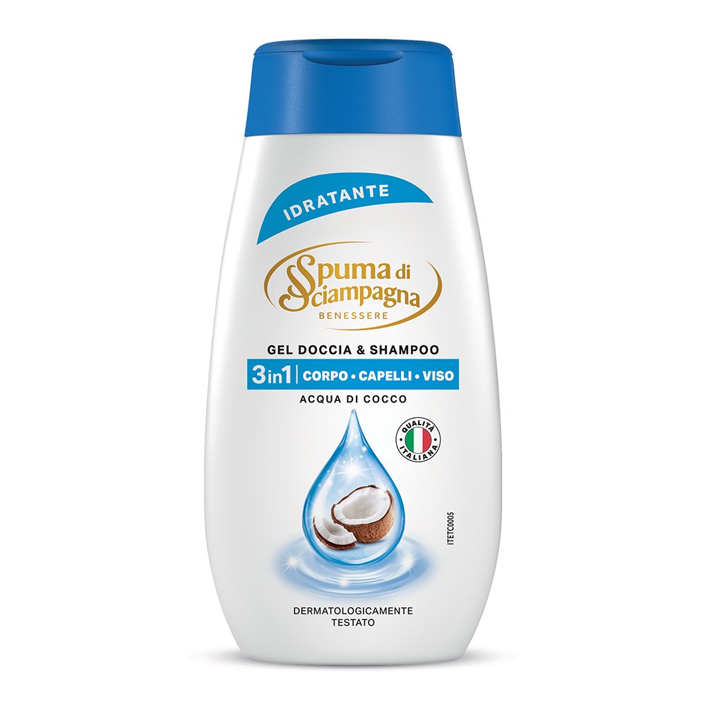 Gel doccia e shampoo SPUMA DI SCIAMPAGNA acqua di cocco 250 ml
