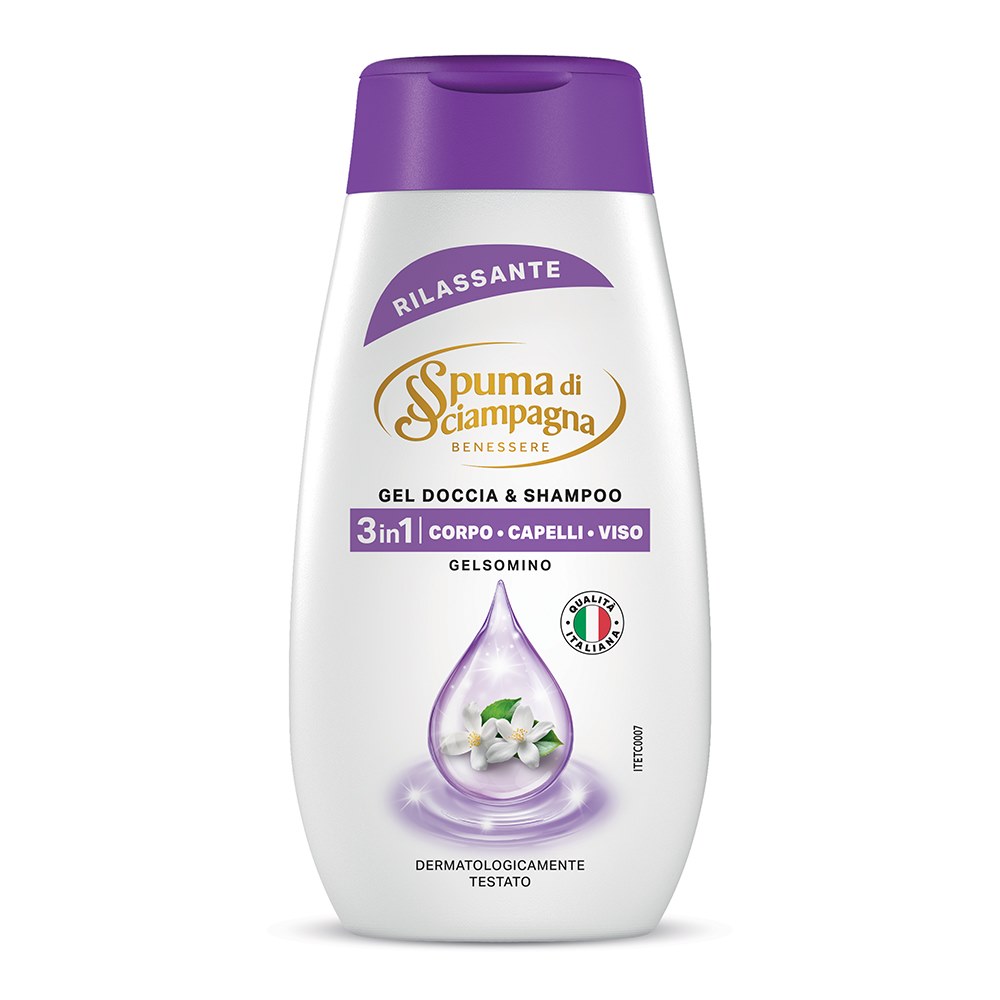 Gel doccia e shampoo SPUMA DI SCIAMPAGNA rilassante gelsomino 250 ml