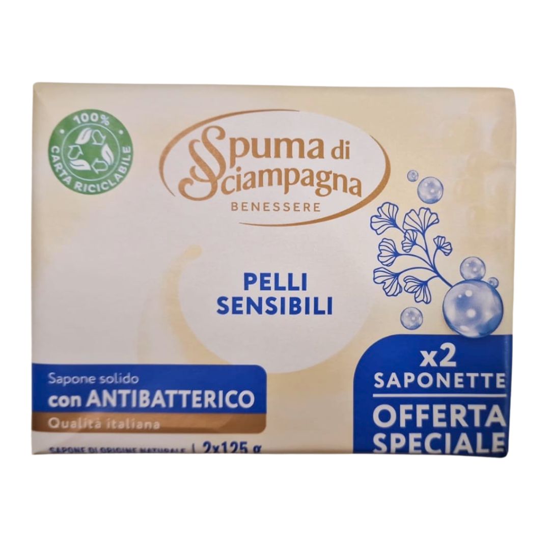 Saponetta SPUMA DI SCIAMPAGNA pelli sensibili 2 x 125 g