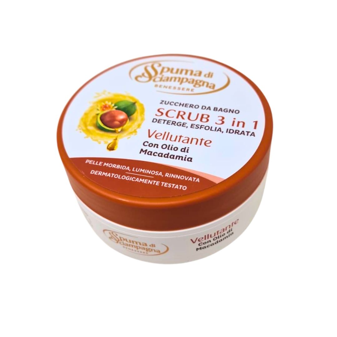 Scrub vellutante SPUMA DI SCIAMPAGNA olio di macadamia 250 ml