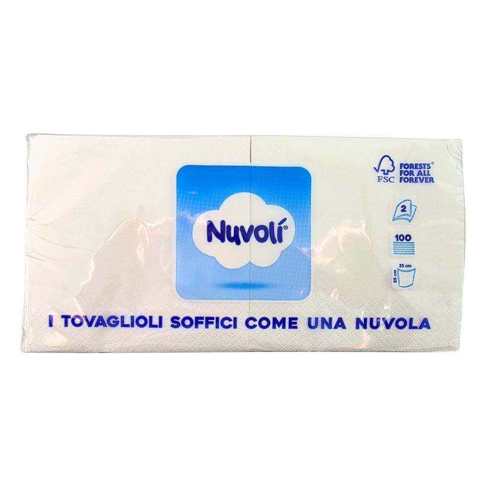 Tovaglioli 25x25 NUVOLI' bianco, 100 pz