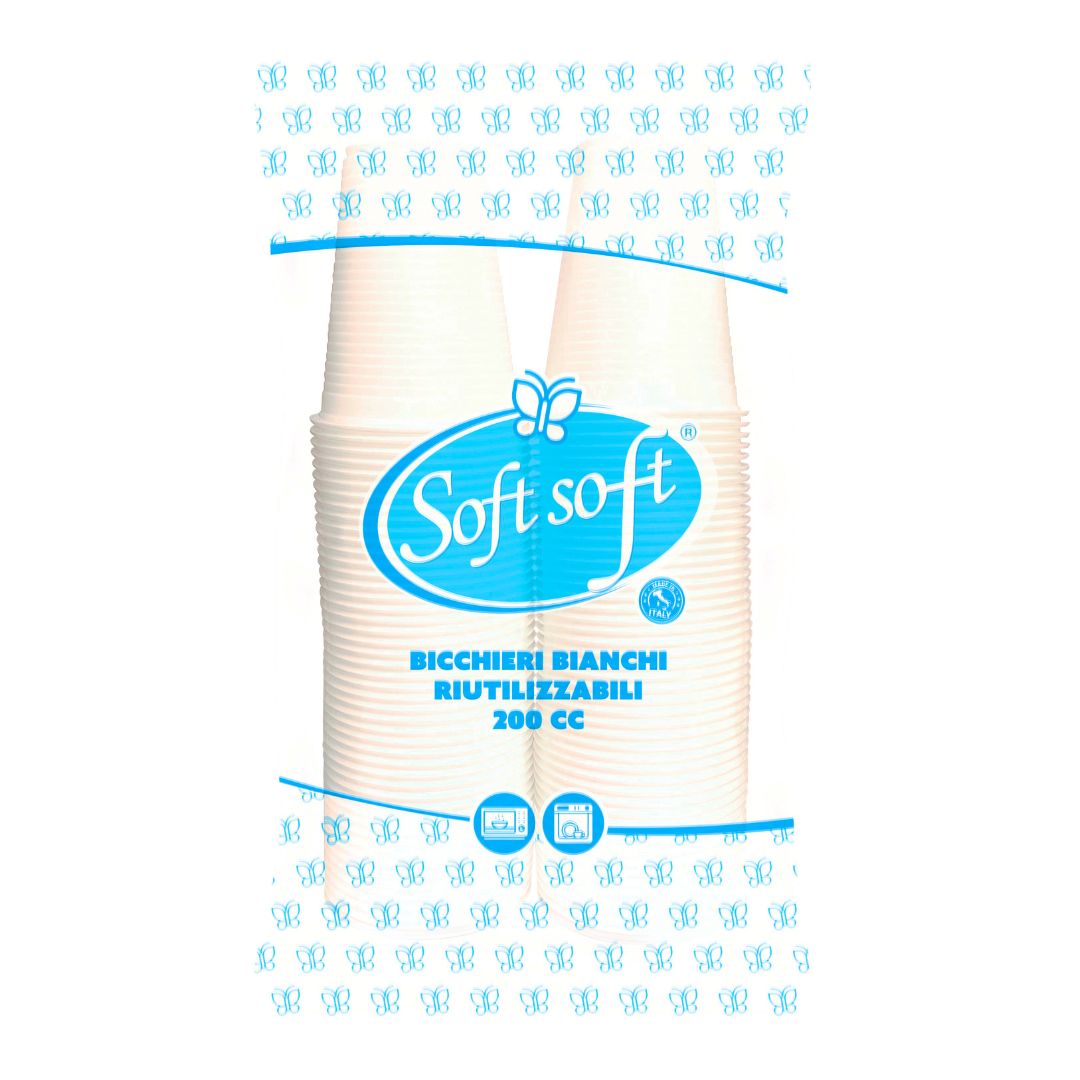 Bicchieri riutilizzabili per acqua SOFT SOFT 200 cc, 96 pz