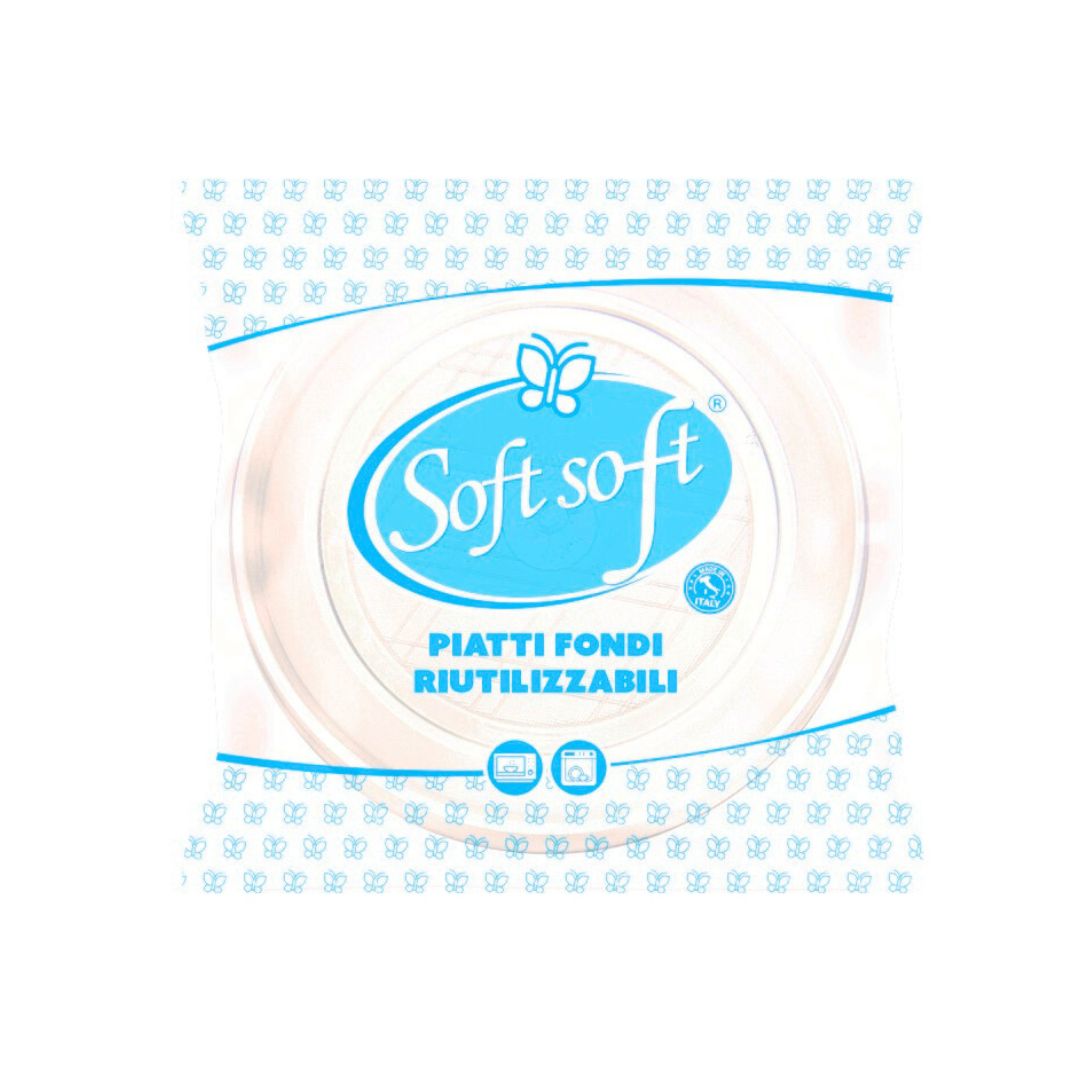 Piatti fondi riutilizzabili, diametro 21 cm SOFT SOFT, 20 pz