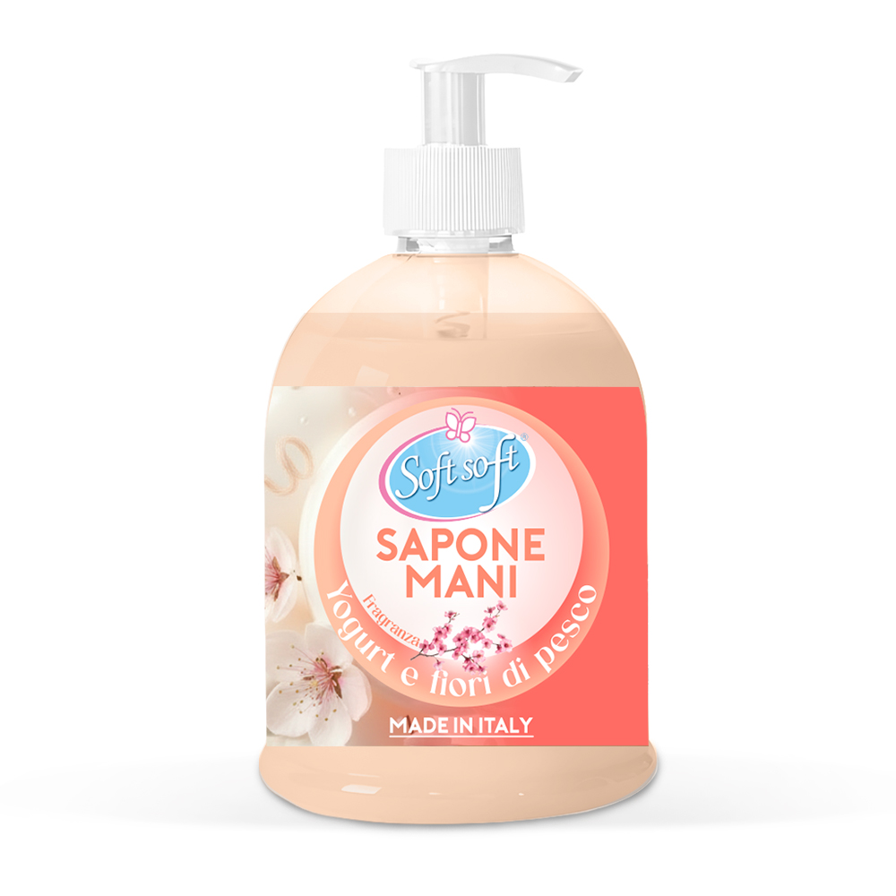 Sapone liquido con dispenser SOFT SOFT yogurt e fiori di pesco 500 ml