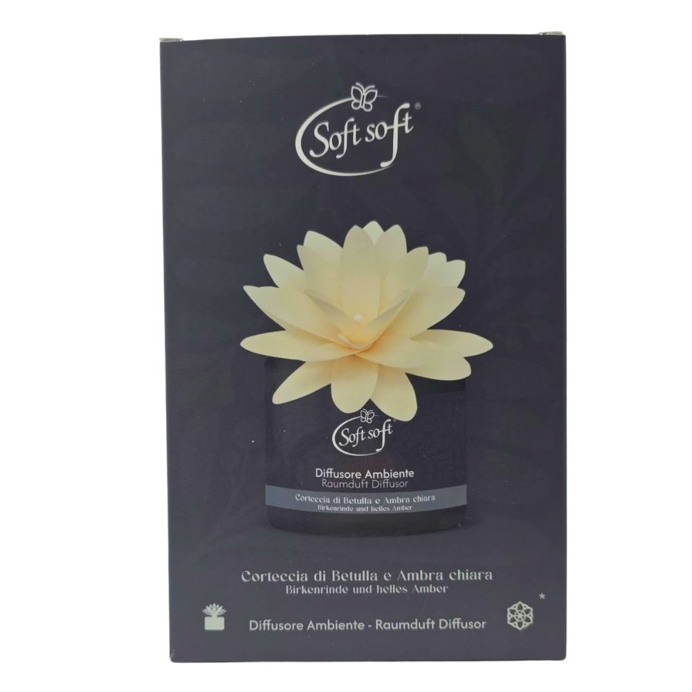 Diffusore di fragranza con fiore SOFT SOFT corteccia di betulla e ambra chiara 200 ml