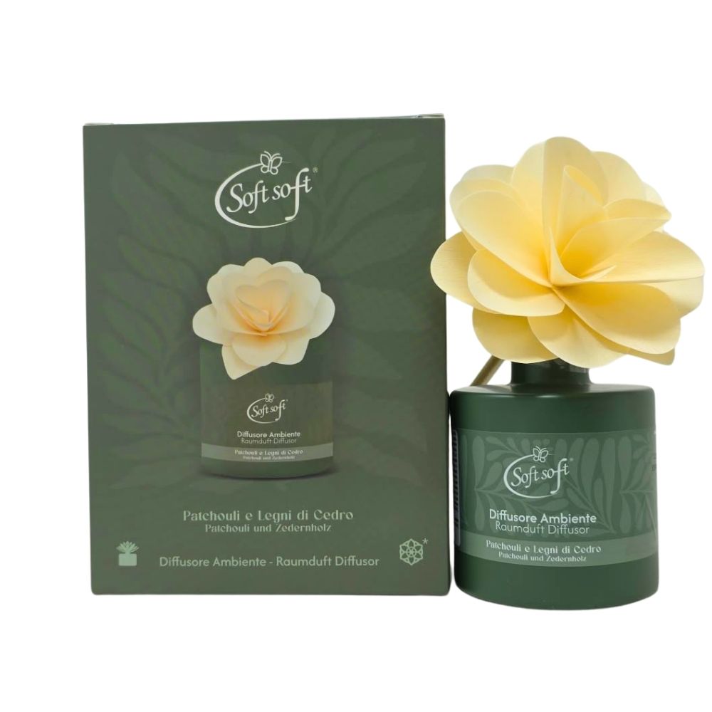 Diffusore di fragranza con fiore SOFT SOFT patchouli e legni di cedro 140 ml
