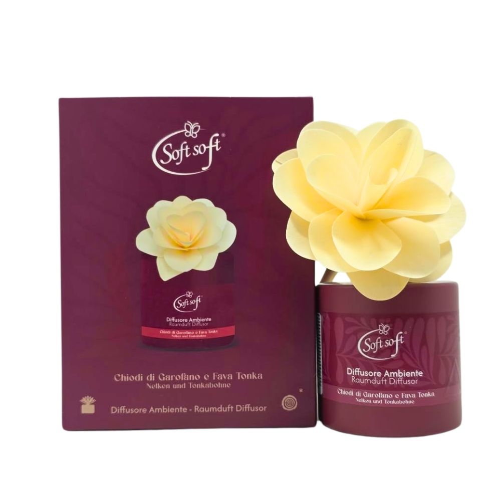 Diffusore di fragranza con fiore SOFT SOFT chiodi di garofano e fava tonka 140 ml