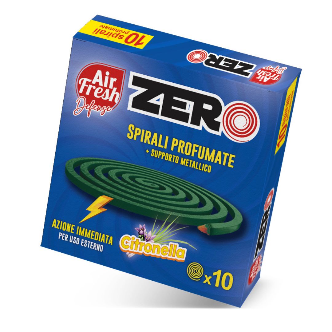 Spirali profumate AIRFRESH con supporto metallico alla citronella 10 pz