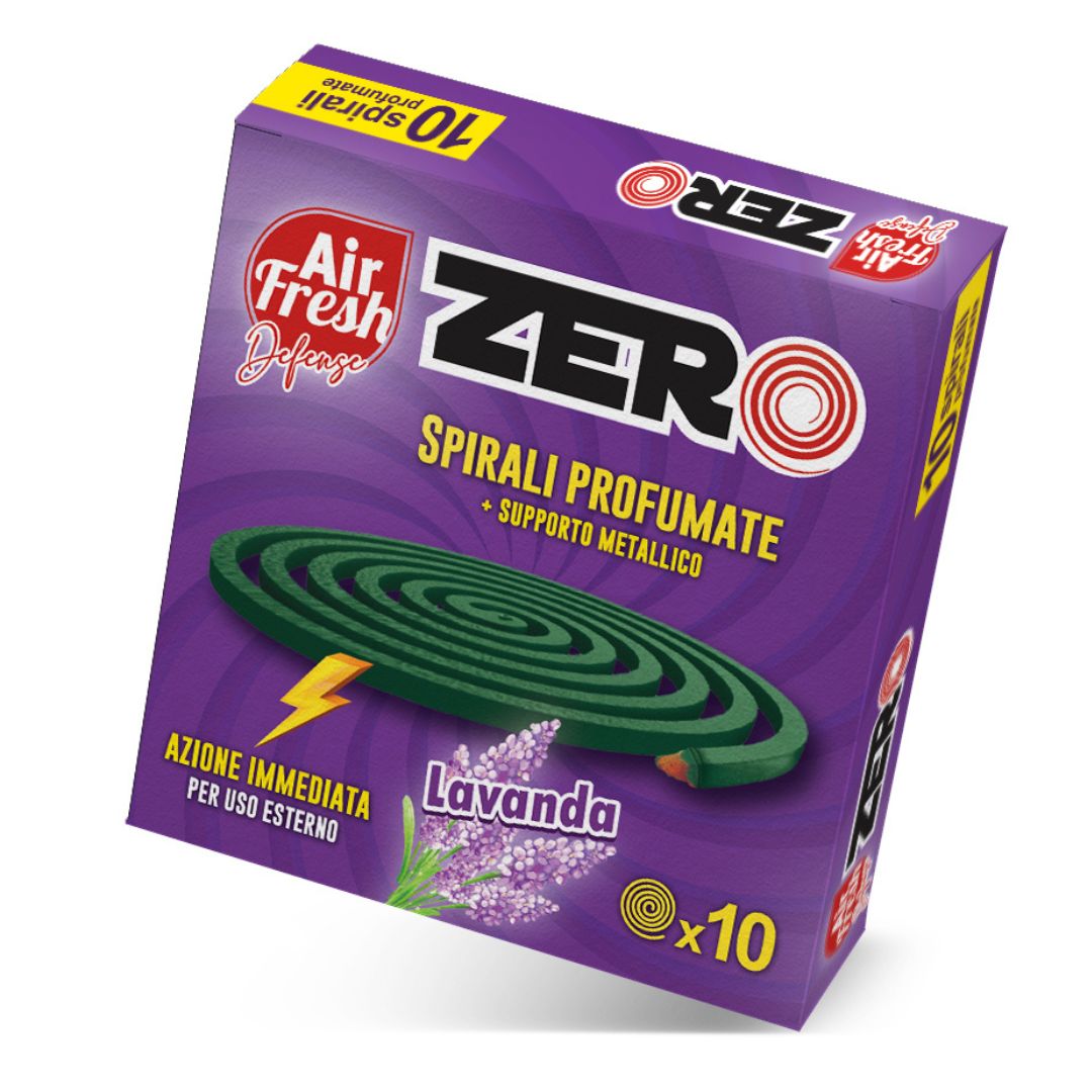 Spirali profumate AIRFRESH con supporto metallico alla lavanda 10 pz