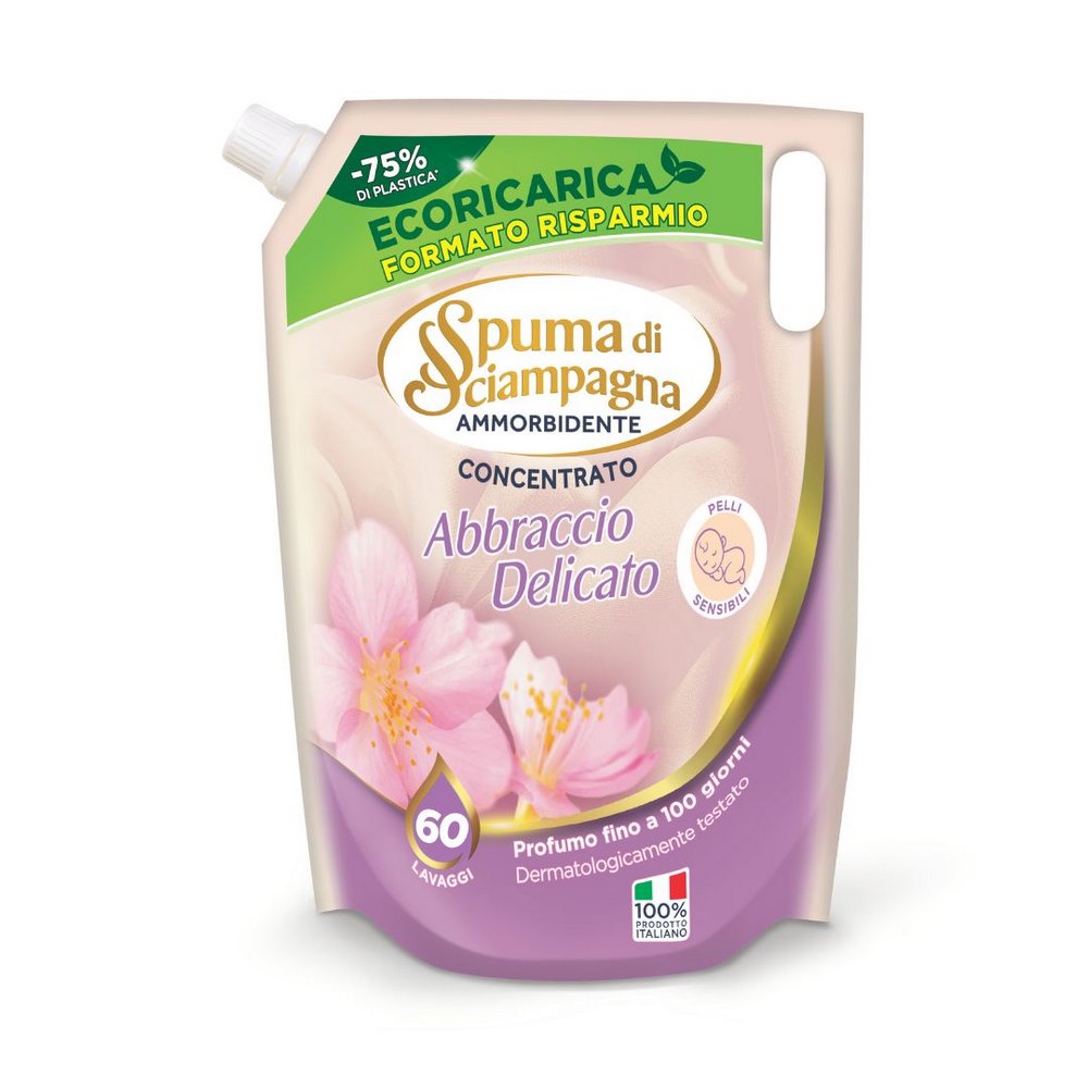 Ammorbidente concentrato in Ecoricarica SPUMA DI SCIAMPAGNA abbraccio delicato 1200 ml