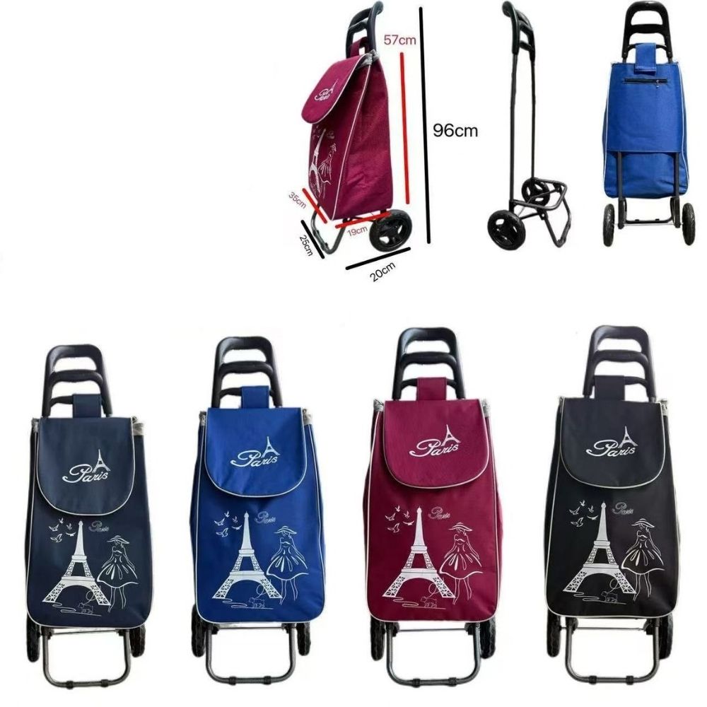 Carrello spesa in fantasie Parigi 2 ruote