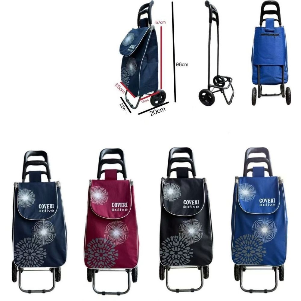 Carrello spesa in fantasie assortite frutta e verdura 2 ruote
