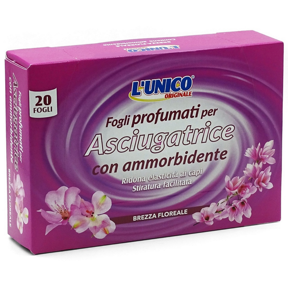 Fogli profumati per asciugatrice con ammorbidente L'UNICO, 20 pz.