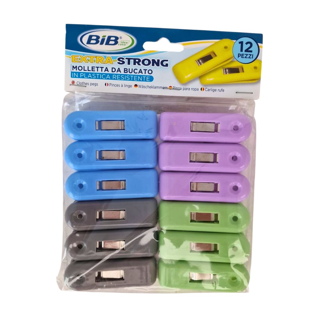 Mollette da bucato BIB extra strong, 12 pz