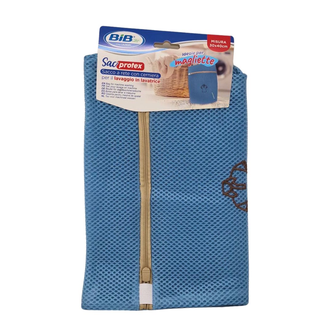 Sacco a rete con cerniera per lavaggio indumenti BIB 30x40 cm, 1 pz