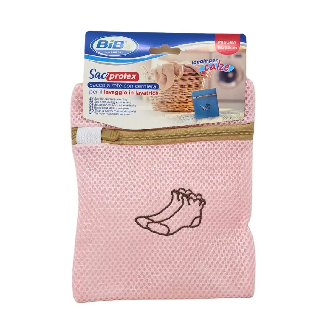 Sacco a rete con cerniera per lavaggio indumenti BIB 18x22 cm, 1 pz