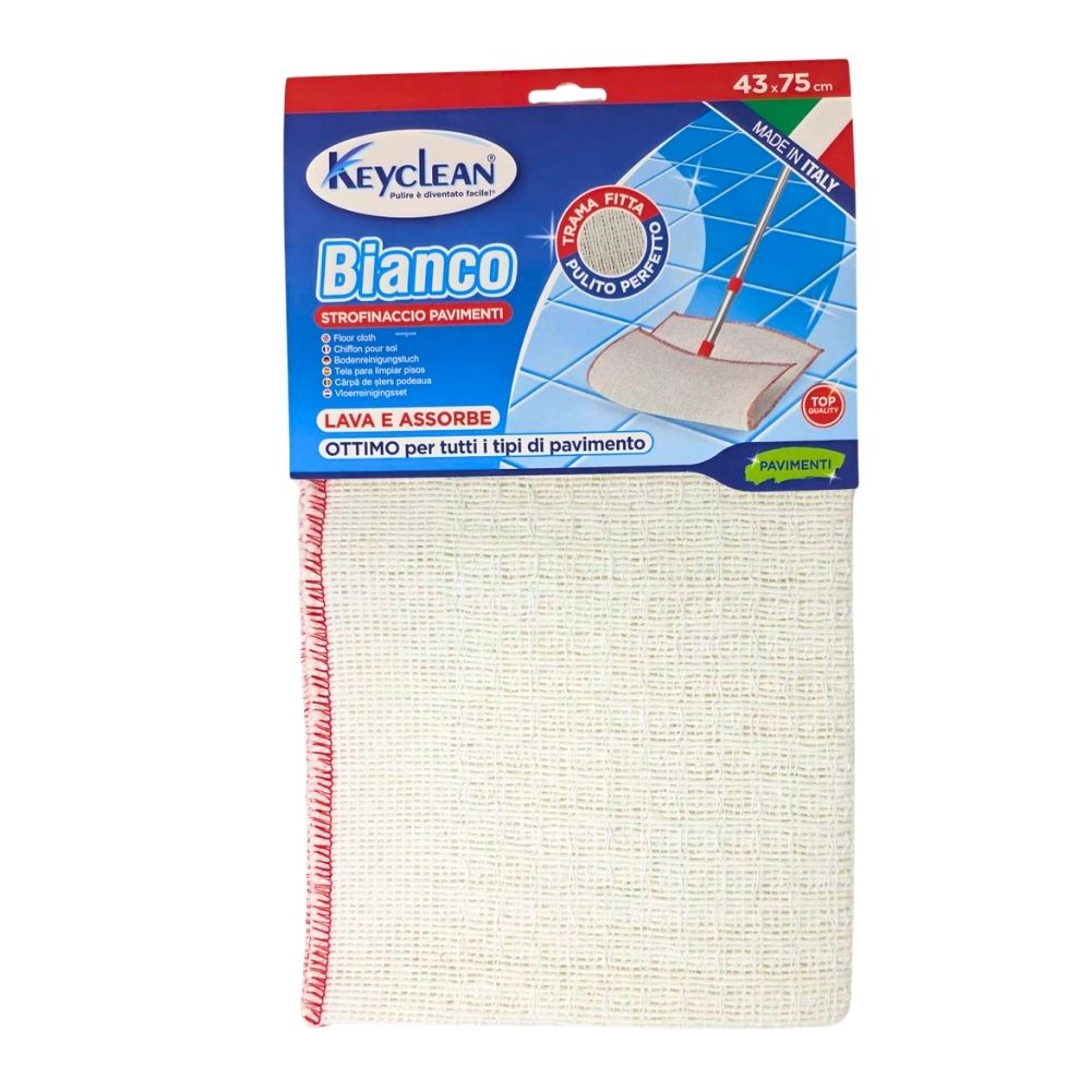Strofinaccio bianco con trama fitta 43x75 cm