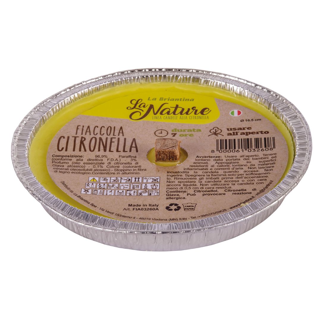 Fiaccola citronella diametro 16,5 cm contenitore alluminio 1 pz