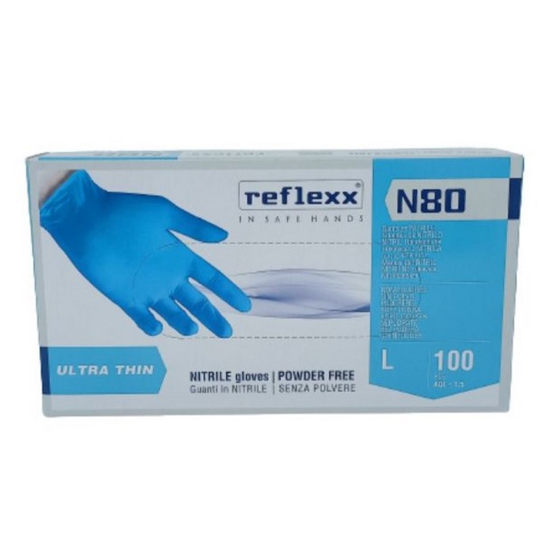 Guanti in nitrile senza polvere blu REFLEXX taglia L, 100 pz