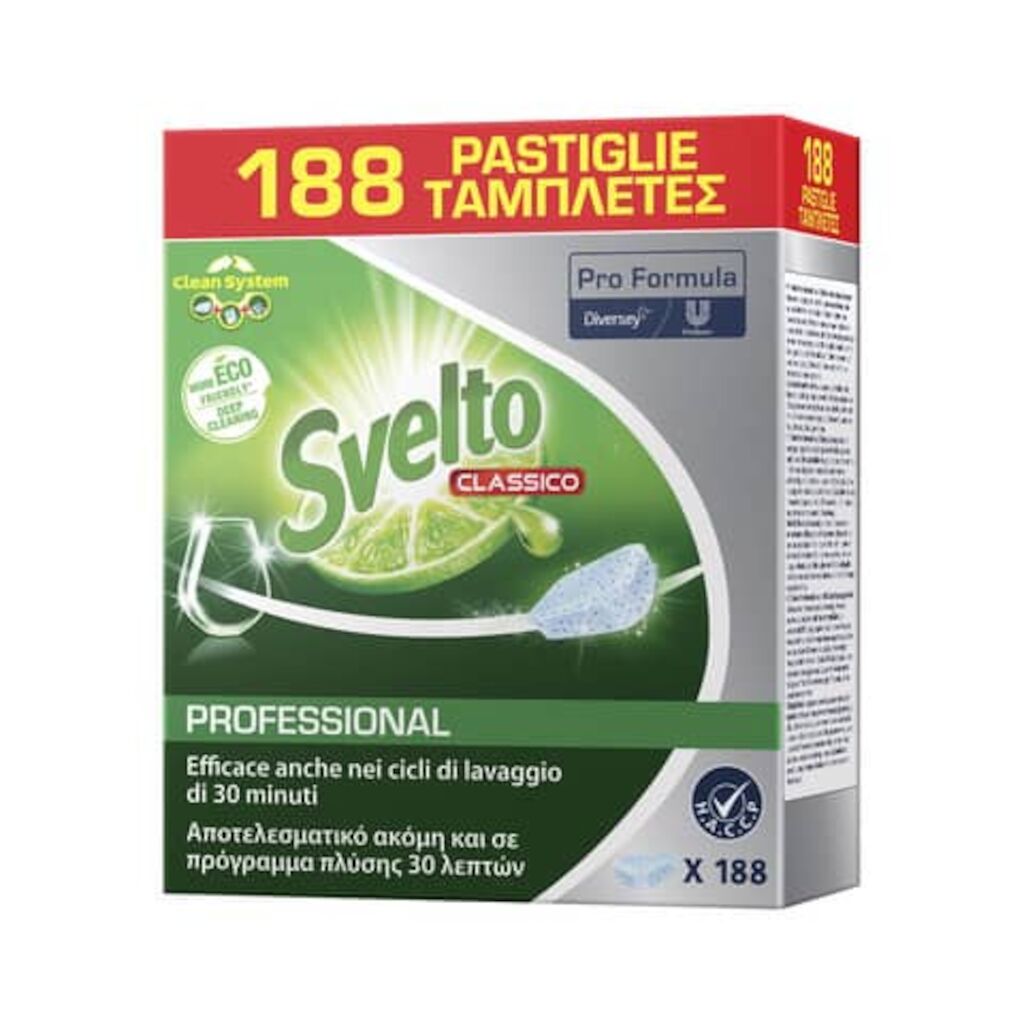 Pastiglie lavastoviglie SVELTO PROFESSIONAL classiche 188 pz