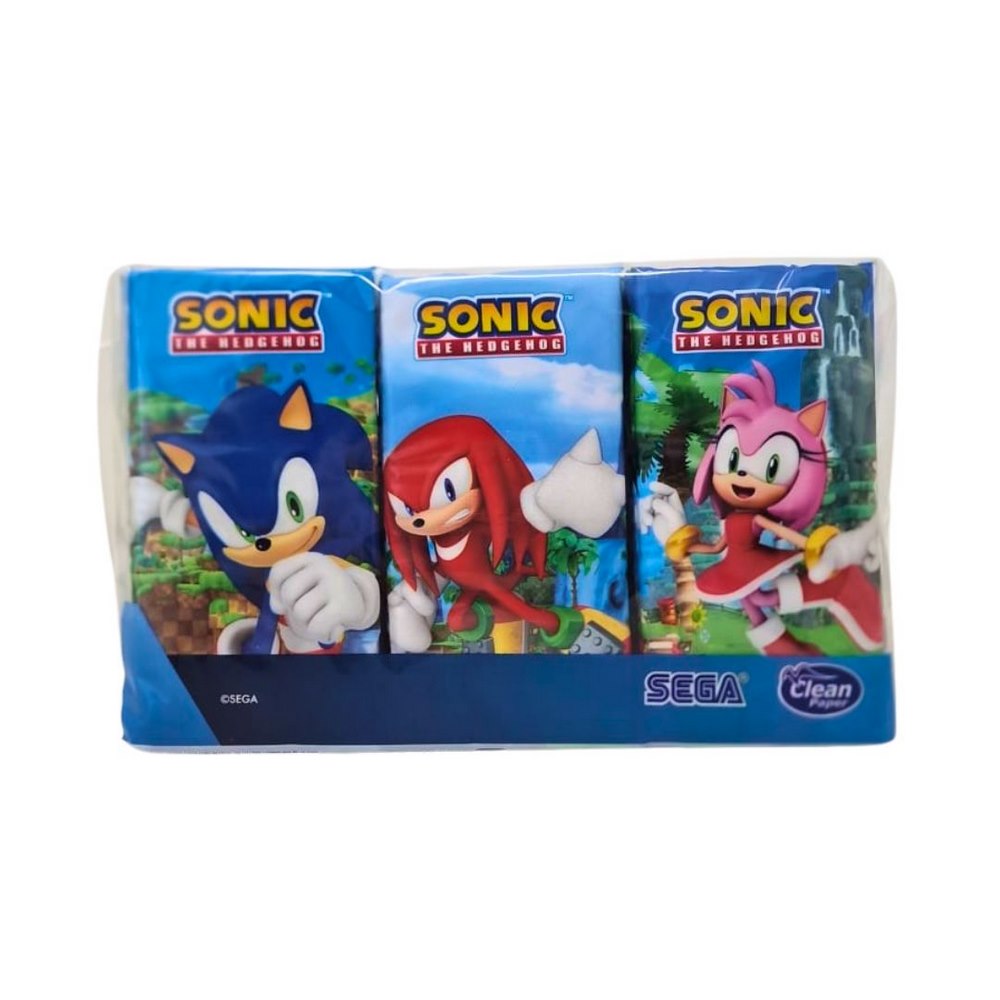 Fazzoletti decorati per bambini sonic 6 pz
